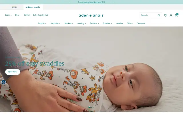 aden + anais Kids Shopify homepage screenshot
