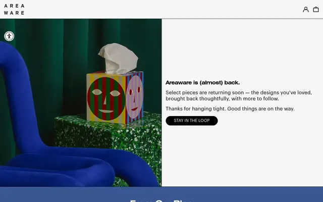 Areaware Art & Craft Shopify homepage screenshot