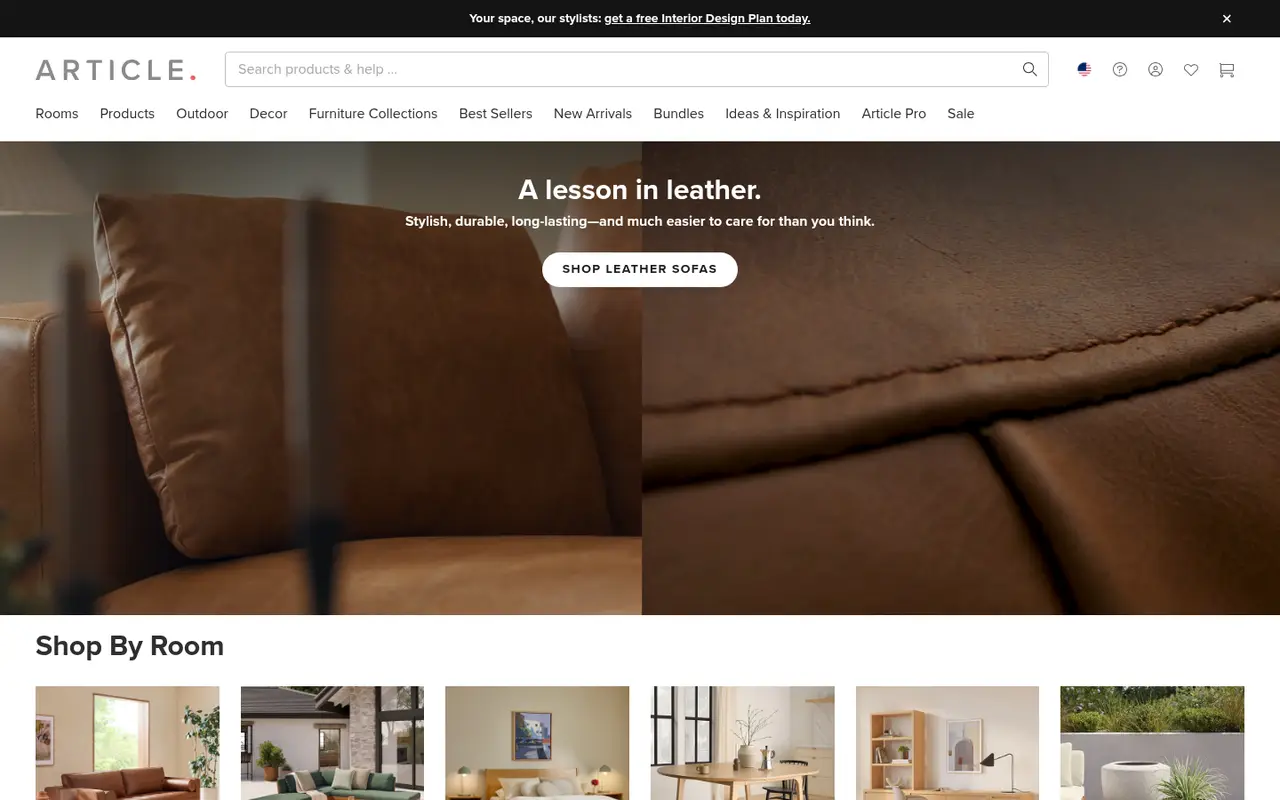 Article Home Shopify homepage screenshot