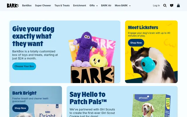BarkBox Pets Shopify homepage screenshot