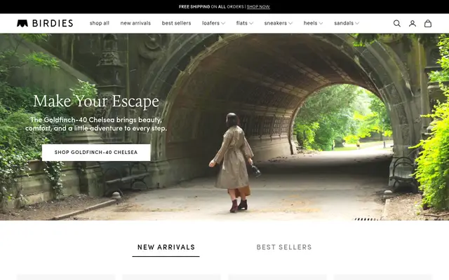 Birdies Fashion Shopify homepage screenshot