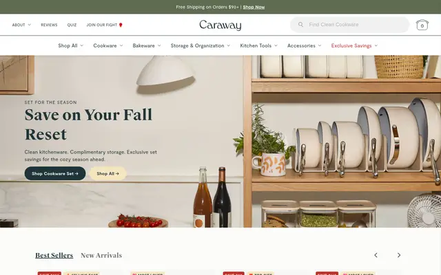 Caraway Home Shopify homepage screenshot