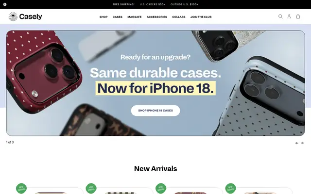 CASELY Electronics Shopify homepage screenshot