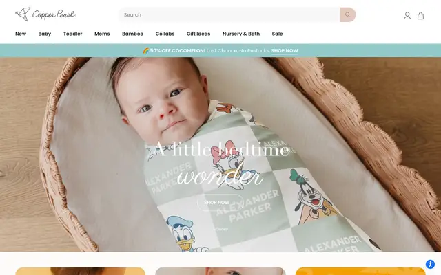 Copper Pearl Kids Shopify homepage screenshot