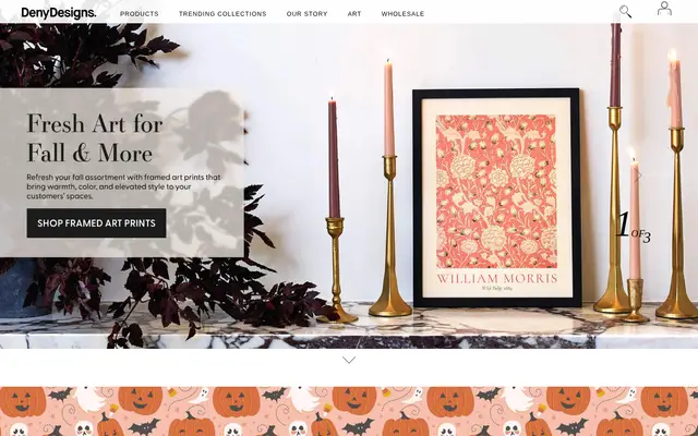 Deny Designs Art & Craft Shopify homepage screenshot