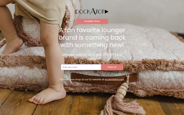 DockATot Kids Shopify homepage screenshot