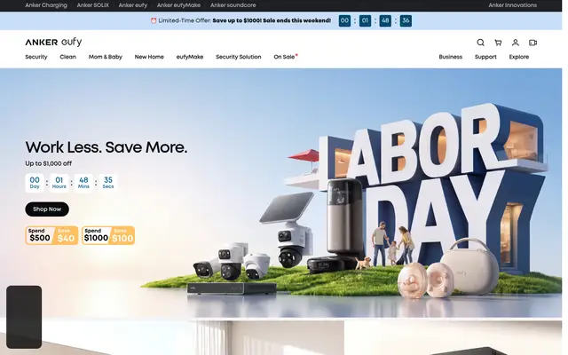 eufy Electronics Shopify homepage screenshot