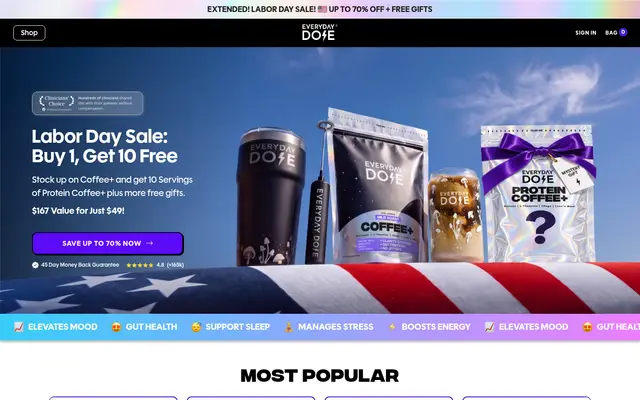 Everyday Dose Food & Drink Shopify homepage screenshot