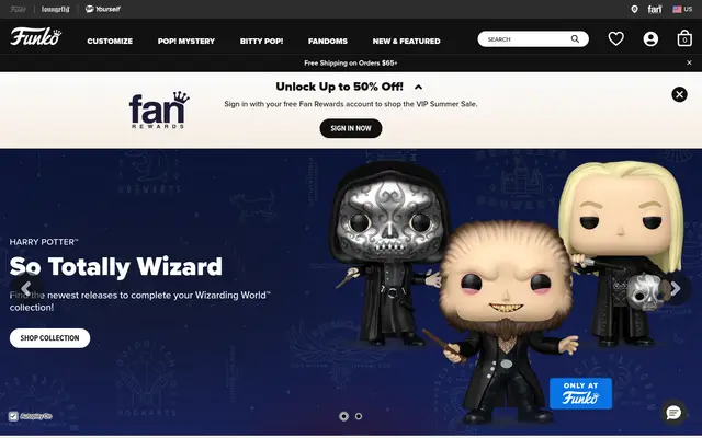Funko Art & Craft Shopify homepage screenshot