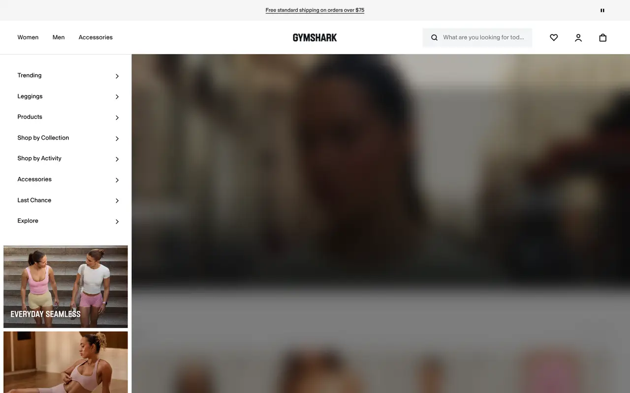 Gymshark Fitness Shopify homepage screenshot
