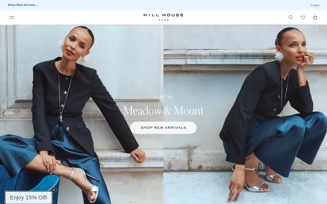 Hill House Home Fashion Shopify homepage screenshot