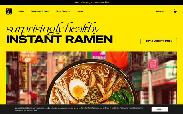 immi Food & Drink Shopify homepage screenshot