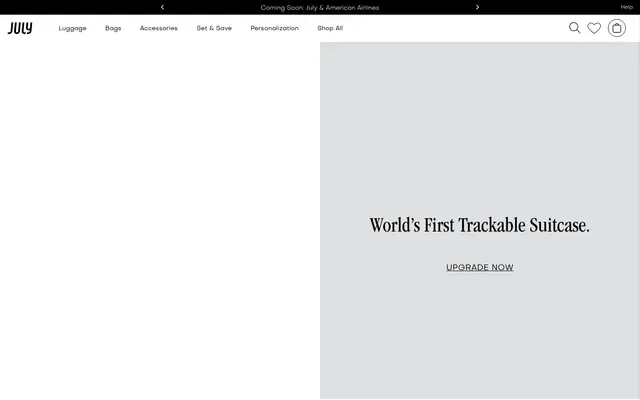July Outdoor Shopify homepage screenshot