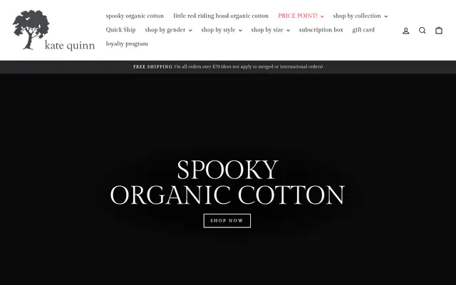 Kate Quinn Kids Shopify homepage screenshot