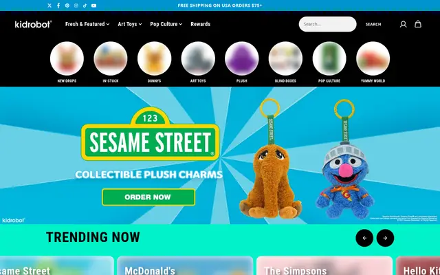 Kidrobot Art & Craft Shopify homepage screenshot