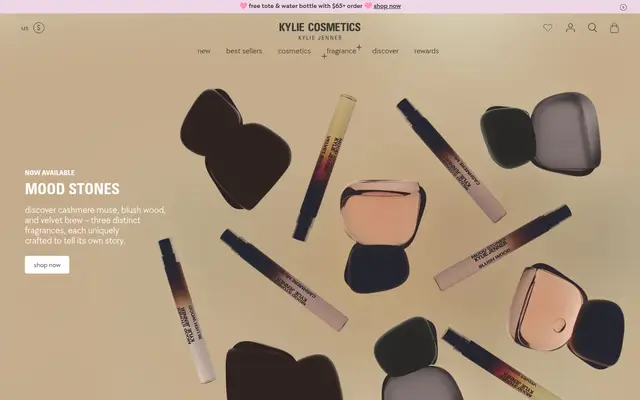 Kylie Cosmetics Beauty Shopify homepage screenshot