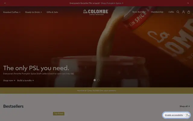 La Colombe Food & Drink Shopify homepage screenshot