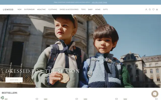 Liewood Kids Shopify homepage screenshot
