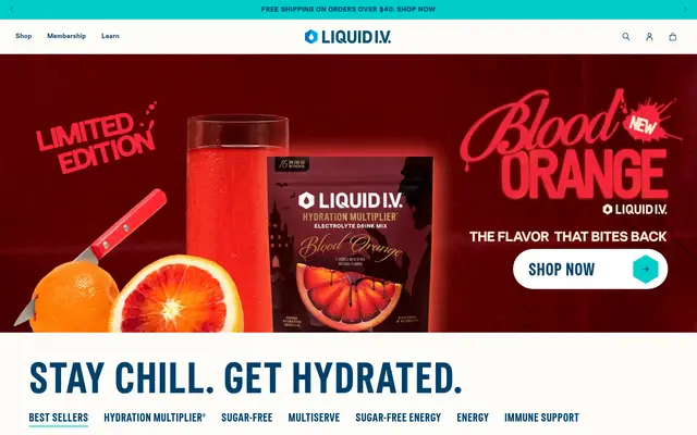 Liquid I.V. Food & Drink Shopify homepage screenshot