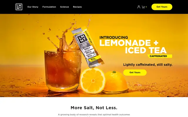 LMNT Food & Drink Shopify homepage screenshot