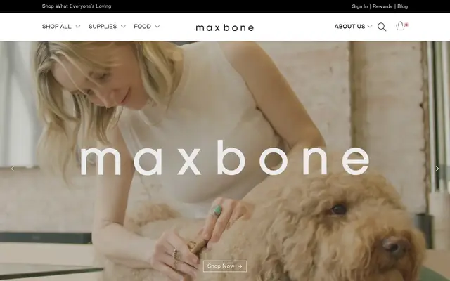 maxbone Pets Shopify homepage screenshot