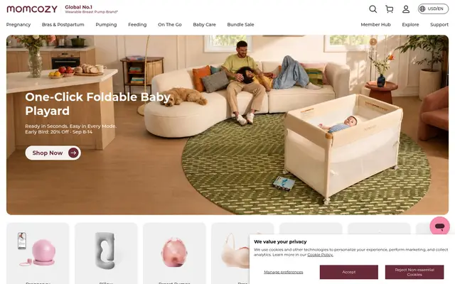 Momcozy Kids Shopify homepage screenshot