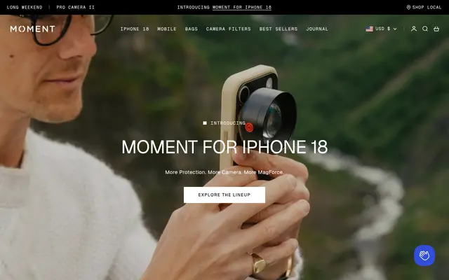 Moment Electronics Shopify homepage screenshot