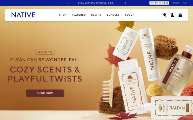 Native Beauty Shopify homepage screenshot