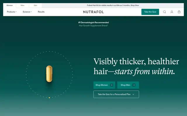 Nutrafol Wellness Shopify homepage screenshot