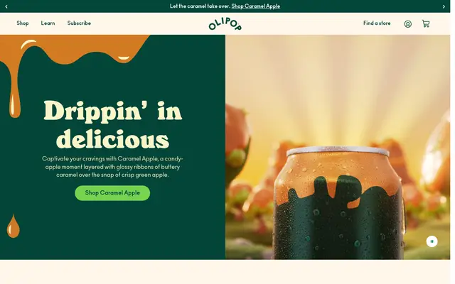 OLIPOP Food & Drink Shopify homepage screenshot