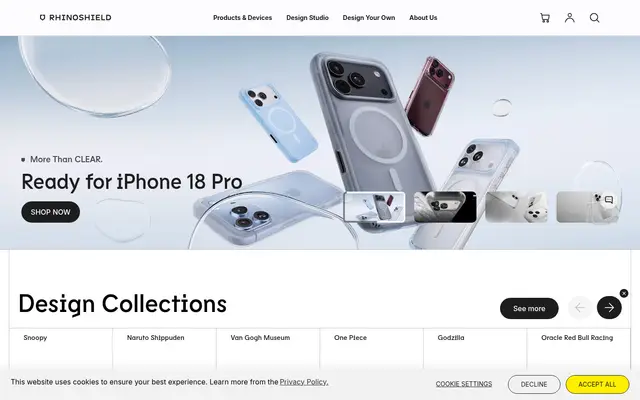RhinoShield Electronics Shopify homepage screenshot
