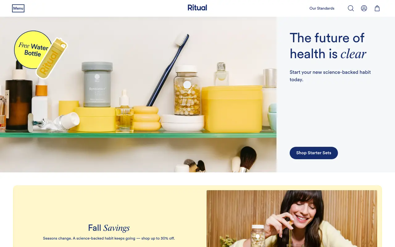 Ritual Wellness Shopify homepage screenshot