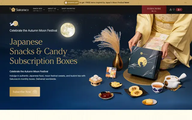 Sakuraco Food & Drink Shopify homepage screenshot