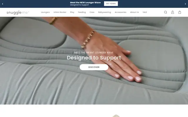 Snuggle Me Organic Kids Shopify homepage screenshot