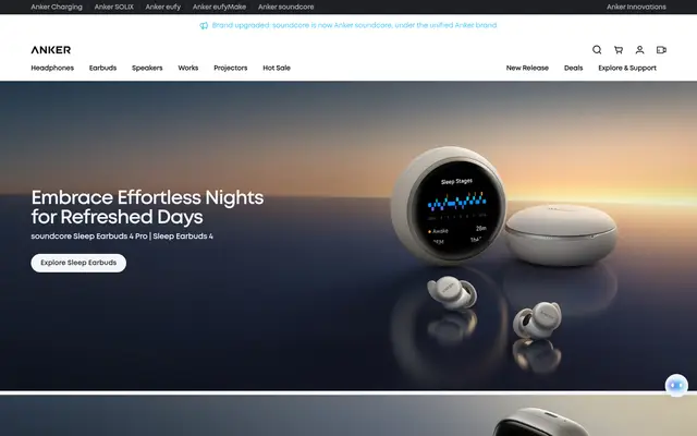 soundcore Electronics Shopify homepage screenshot