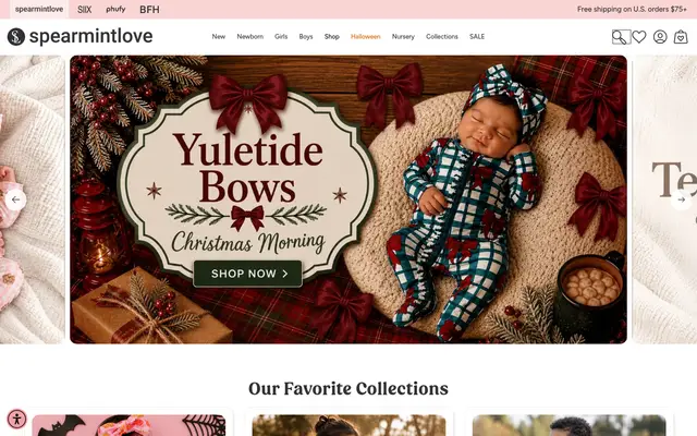 SpearmintLOVE Kids Shopify homepage screenshot