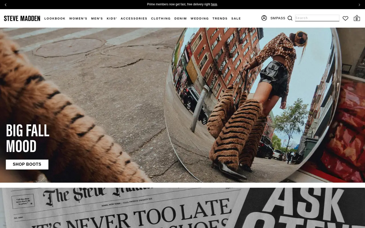 Steve Madden Fashion Shopify homepage screenshot