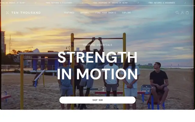 Ten Thousand Fitness Shopify homepage screenshot