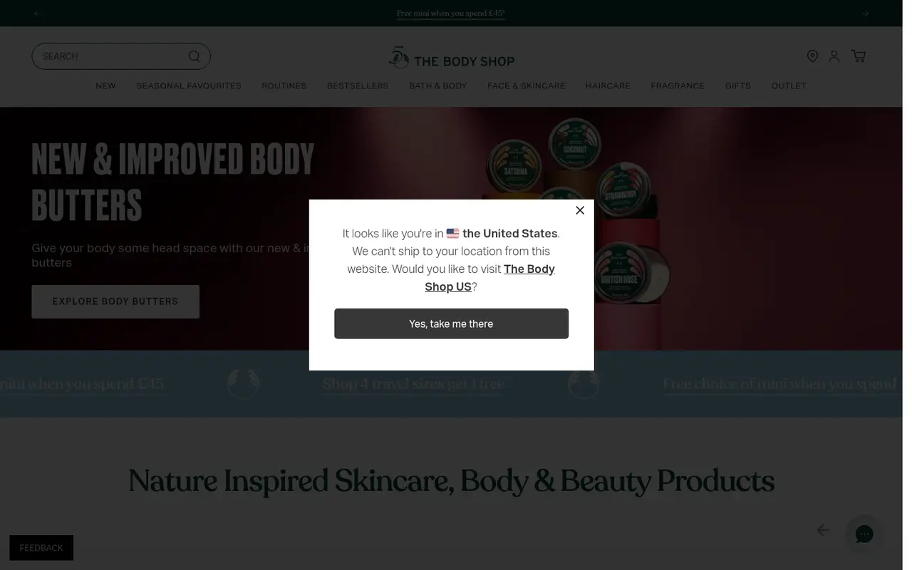 The Body Shop Beauty Shopify homepage screenshot