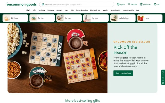 Uncommon Goods Art & Craft Shopify homepage screenshot