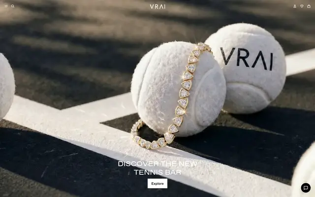 VRAI Jewelry Shopify homepage screenshot