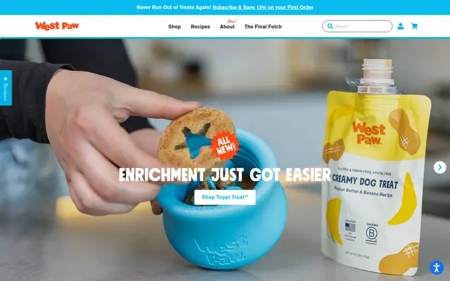 West Paw Pets Shopify homepage screenshot