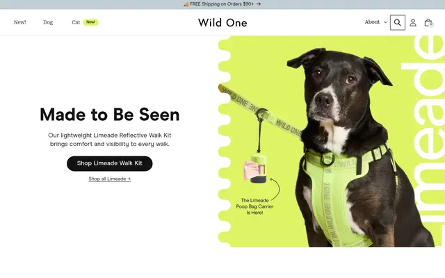 Wild One Pets Shopify homepage screenshot